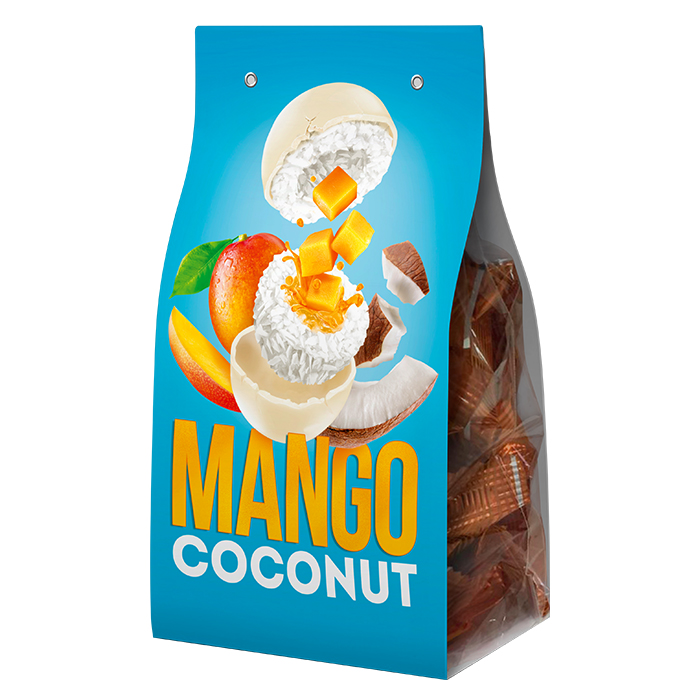 Конфета глазированная кокосовая с начинкой "Манго"