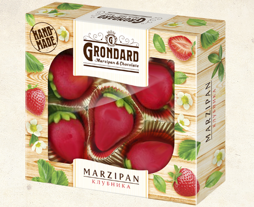 Марципановая клубника Grondard в новом дизайне